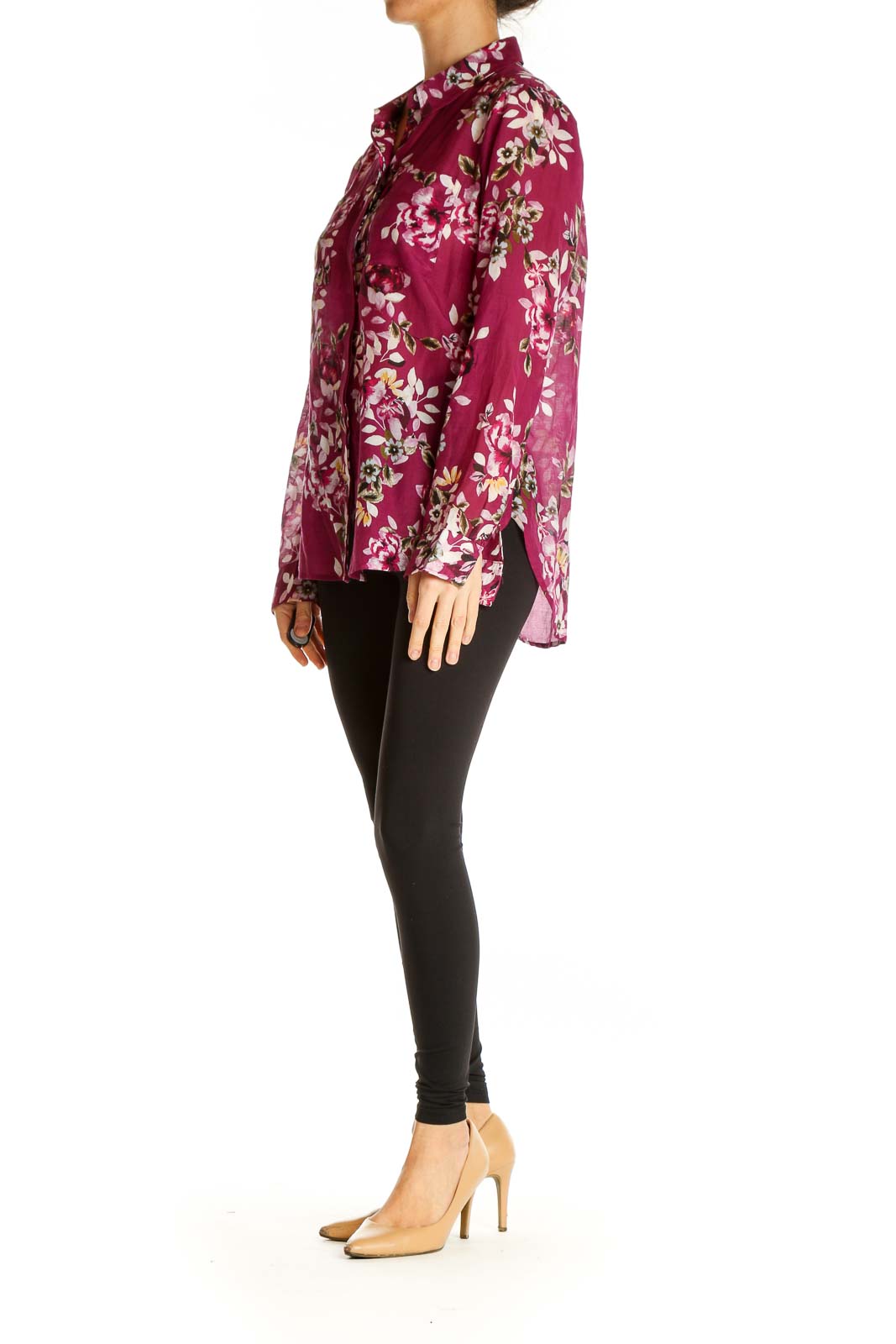 Red Floral Print All Day Wear Shirt