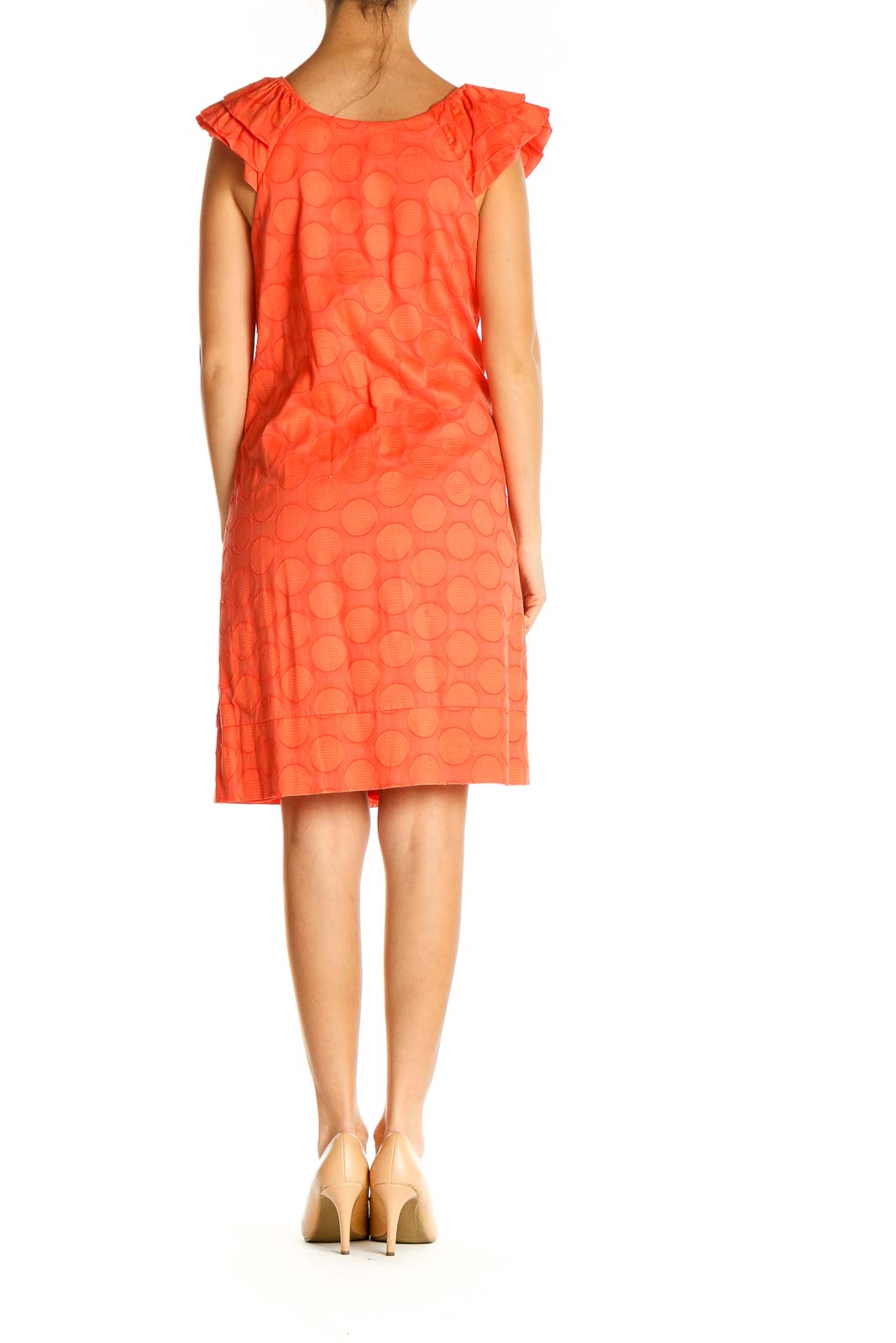 Orange Printed Retro Shift Dress