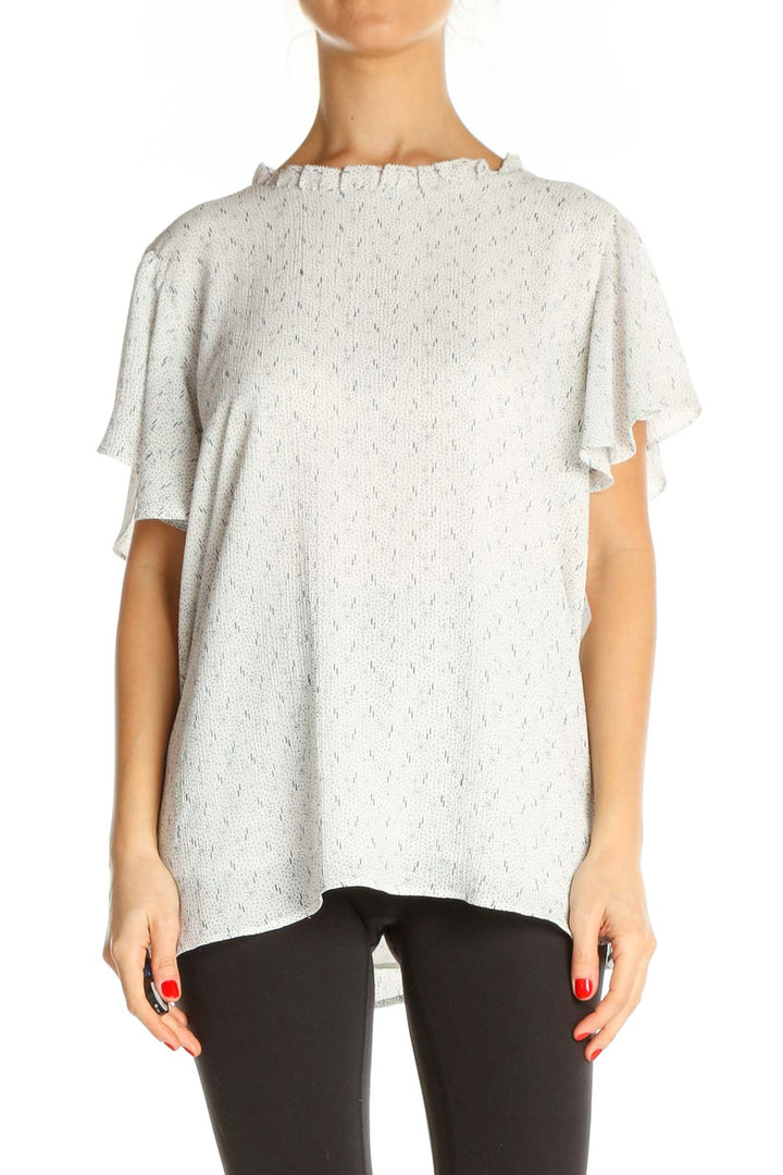 White Printed All Day Wear Blouse