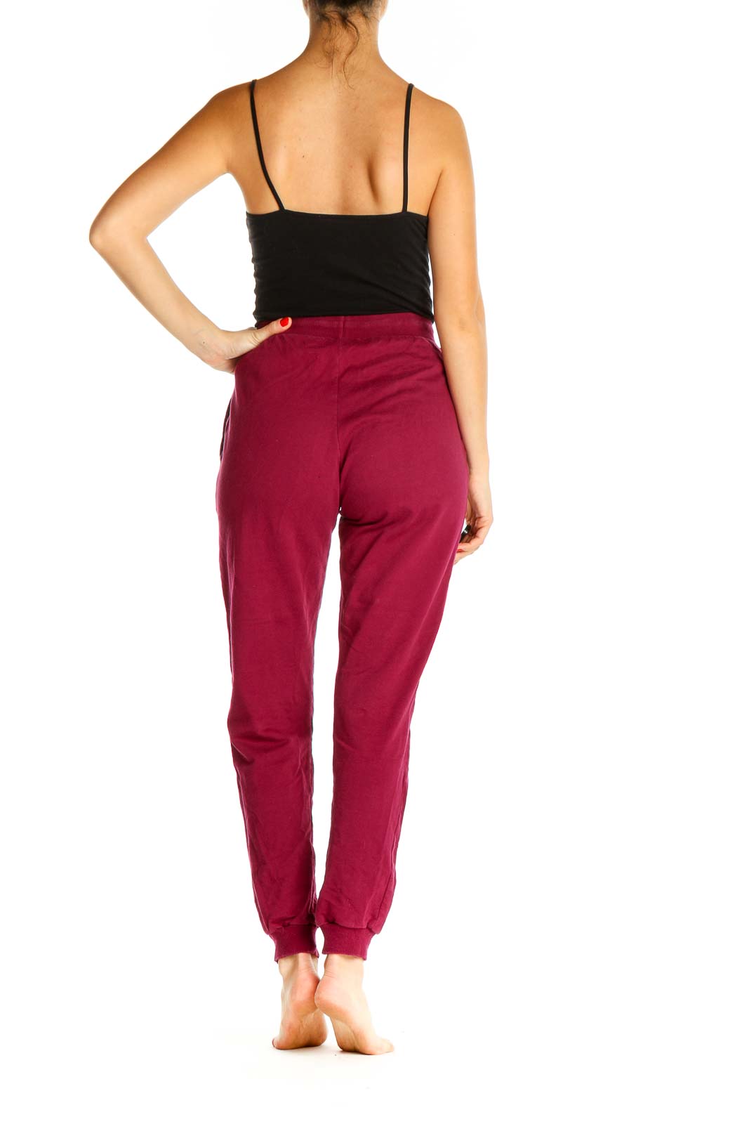 Red Solid Activewear Sweatpants