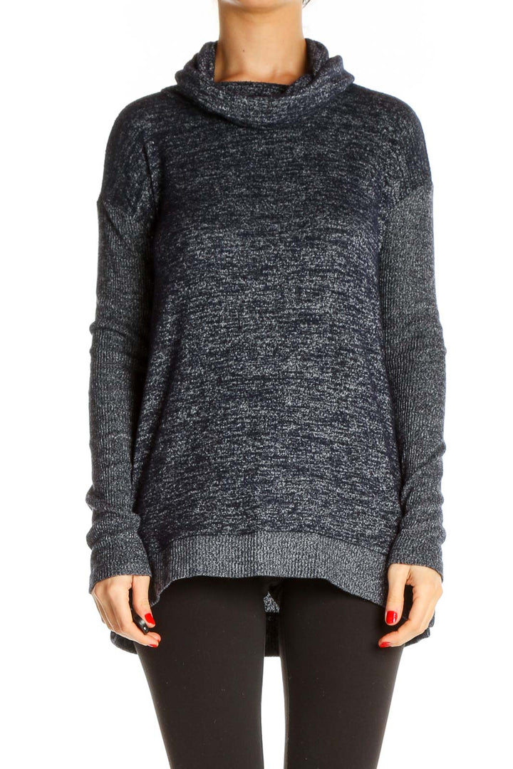 Blue Textured All Day Wear Sweater