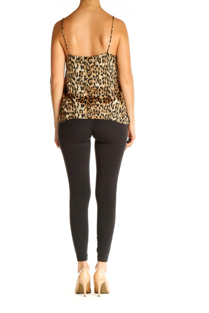 Brown Animal Print All Day Wear Tank Top