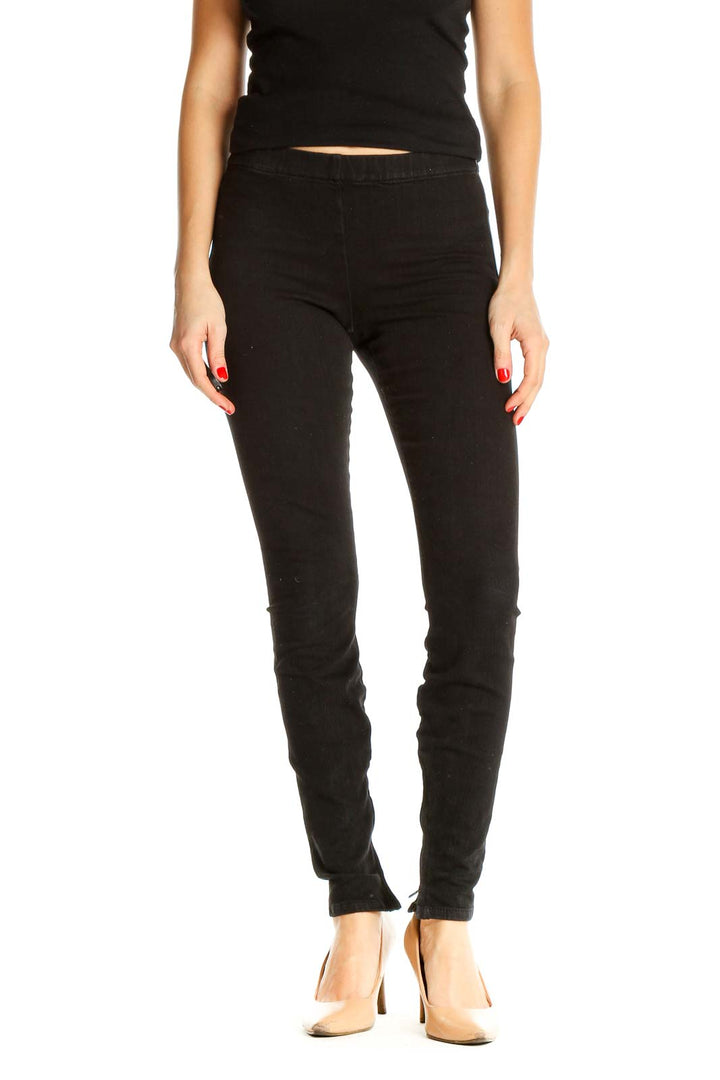 Black Solid All Day Wear Leggings