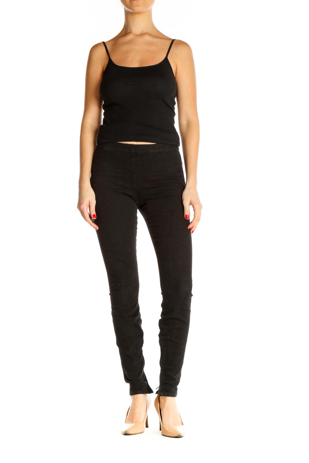 Black Solid All Day Wear Leggings