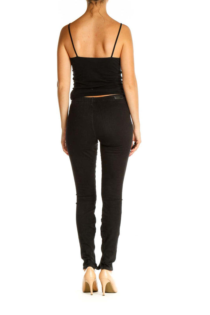 Black Solid All Day Wear Leggings