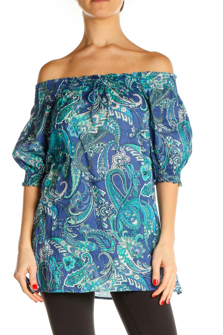 Blue Paisley Holiday Blouse