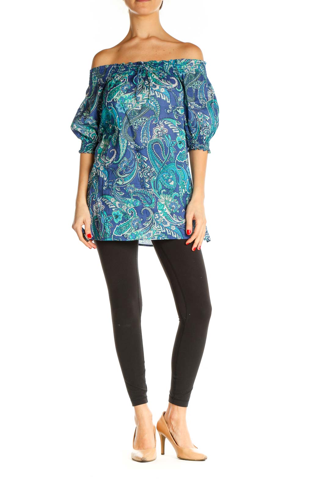 Blue Paisley Holiday Blouse