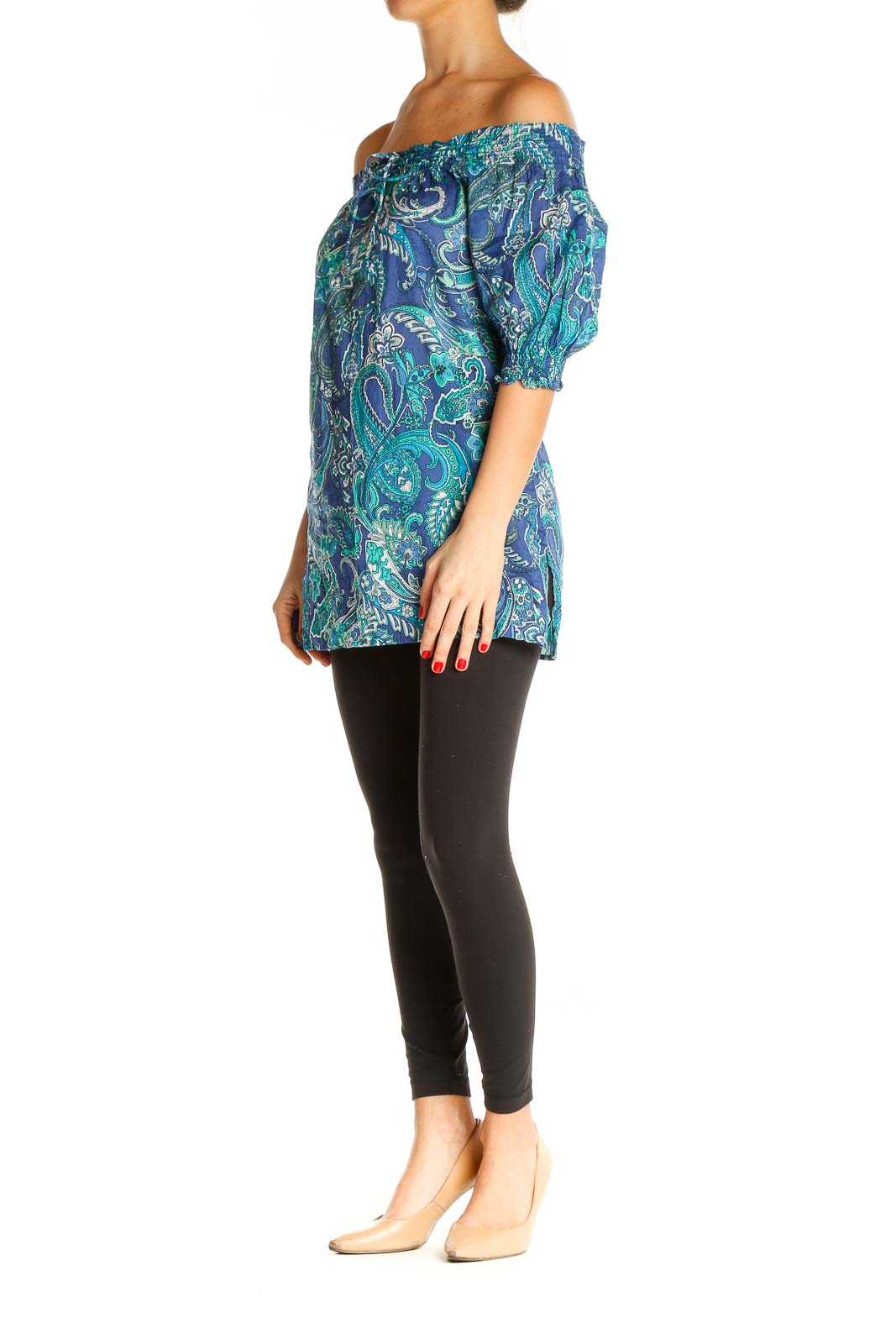 Blue Paisley Holiday Blouse