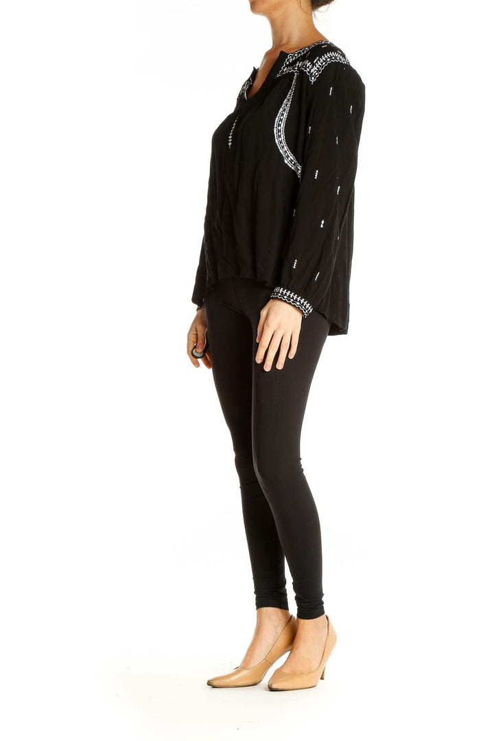 Black Solid All Day Wear Blouse