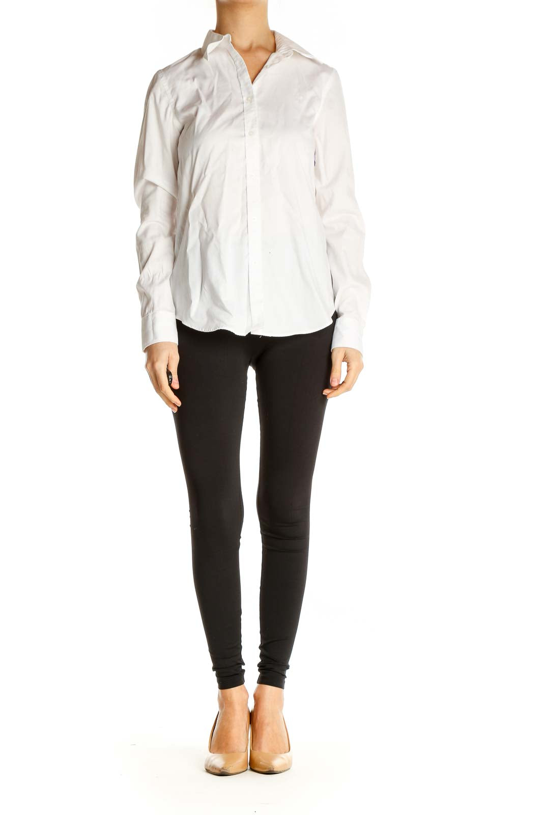 White Solid Formal Shirt