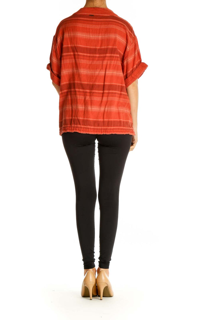 Orange Striped All Day Wear Top