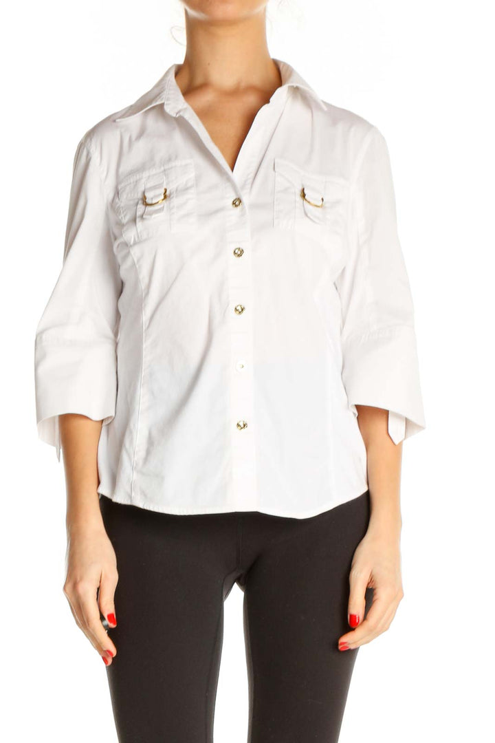 White Solid All Day Wear Shirt