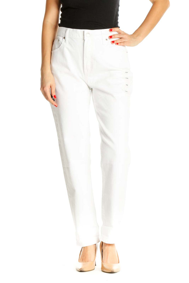 White Straight Leg Jeans