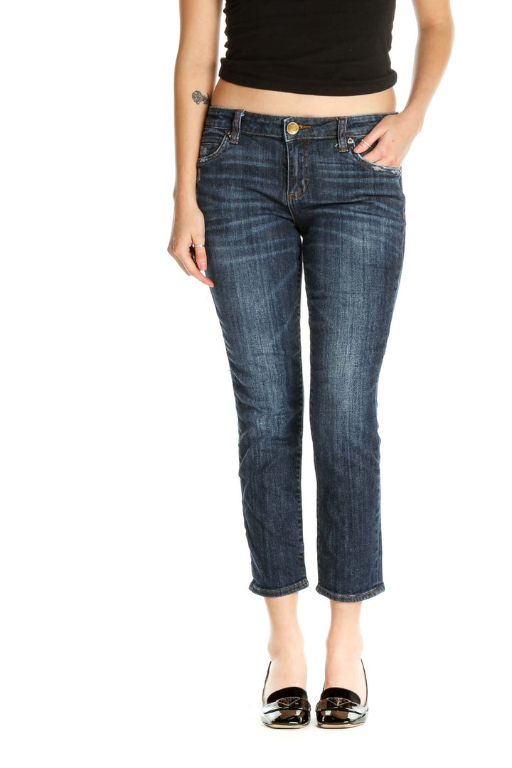 Blue Straight Leg Jeans