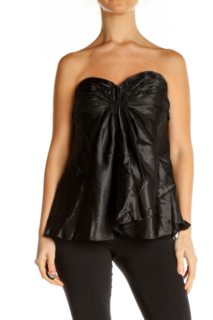 Black Solid Party Blouse