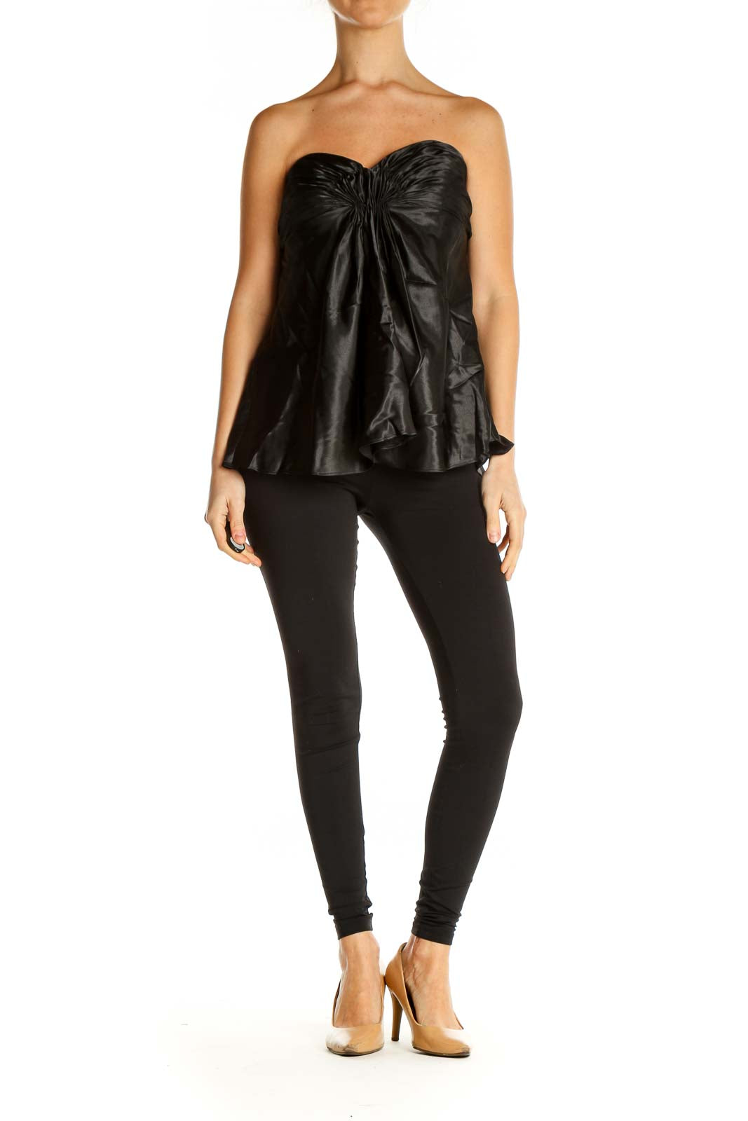 Black Solid Party Blouse