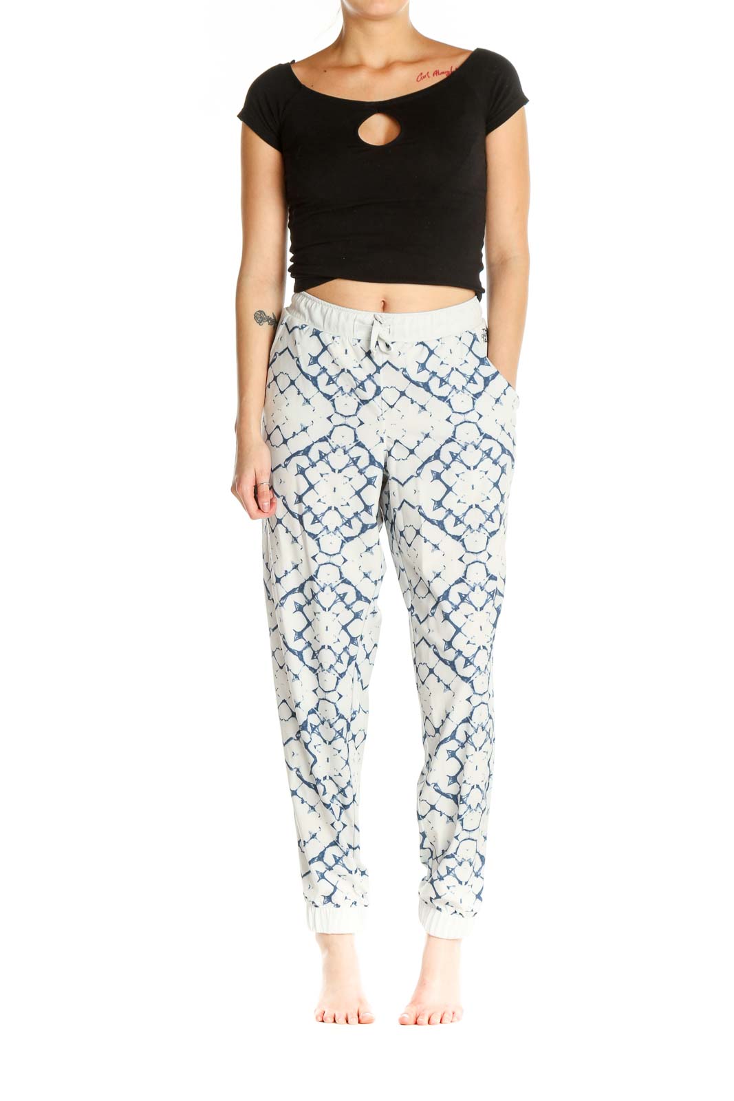 White Printed All Day Wear Leggings