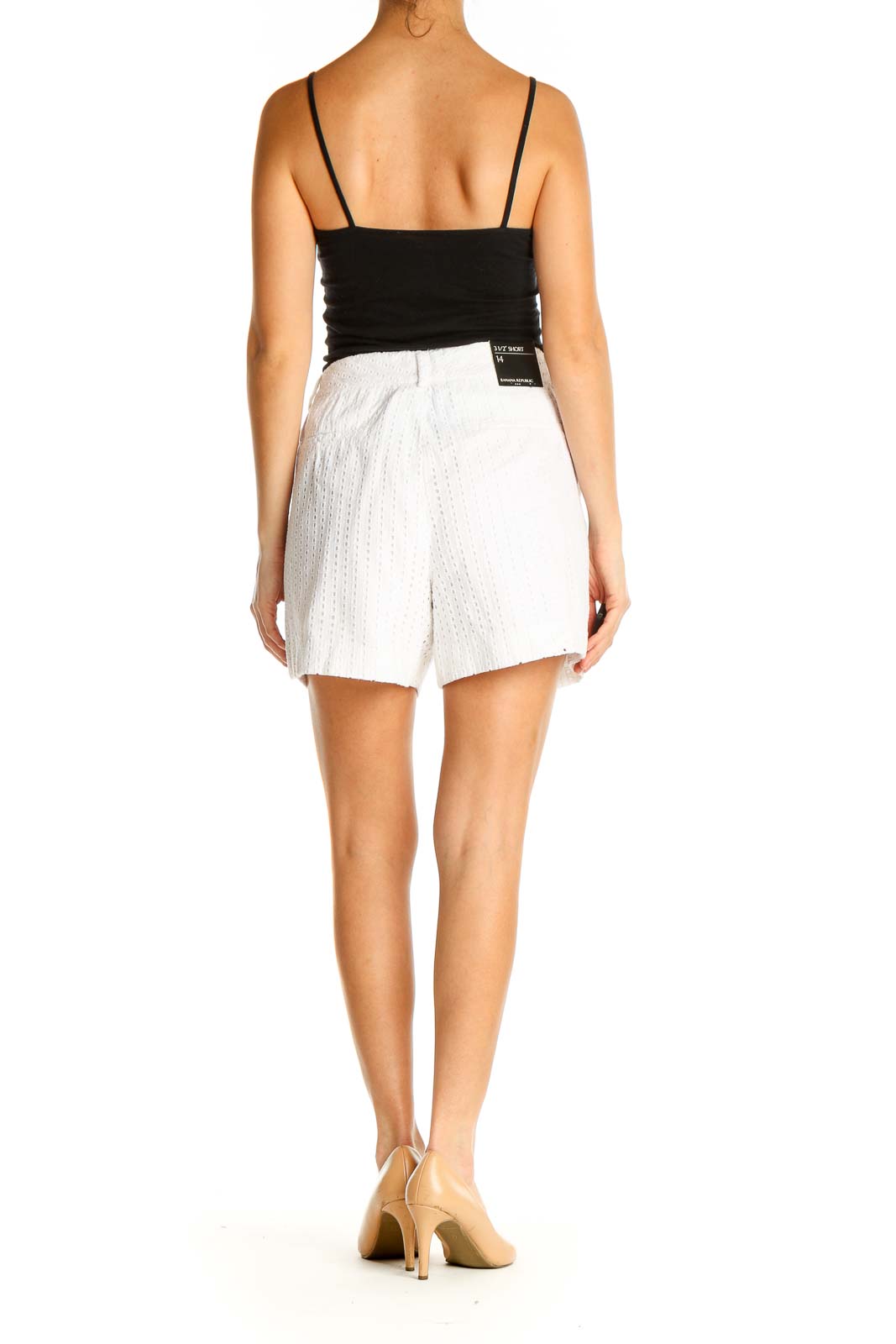 White Solid Brunch Shorts