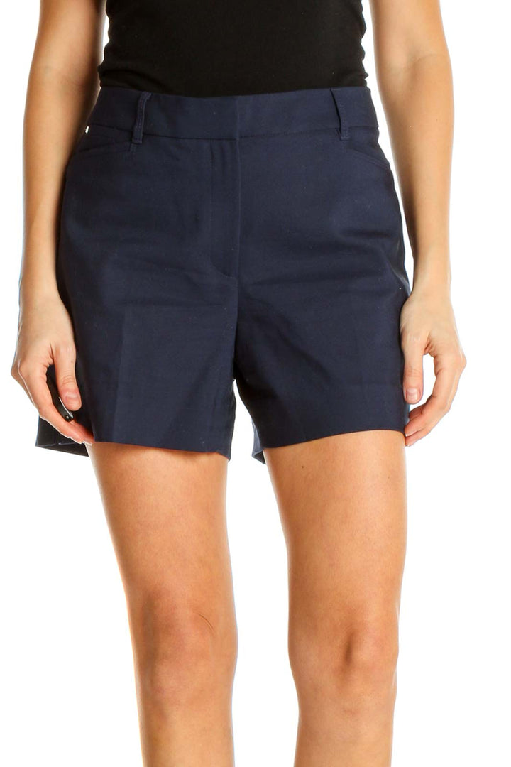 Blue Solid All Day Wear Shorts