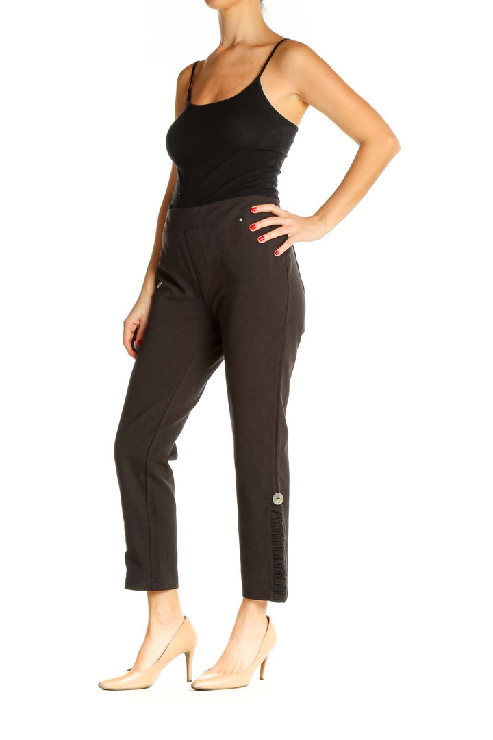 Brown Solid All Day Wear Capri Pants