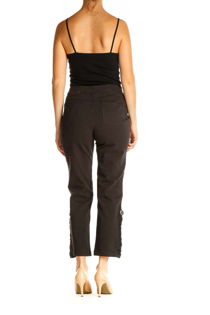 Brown Solid All Day Wear Capri Pants