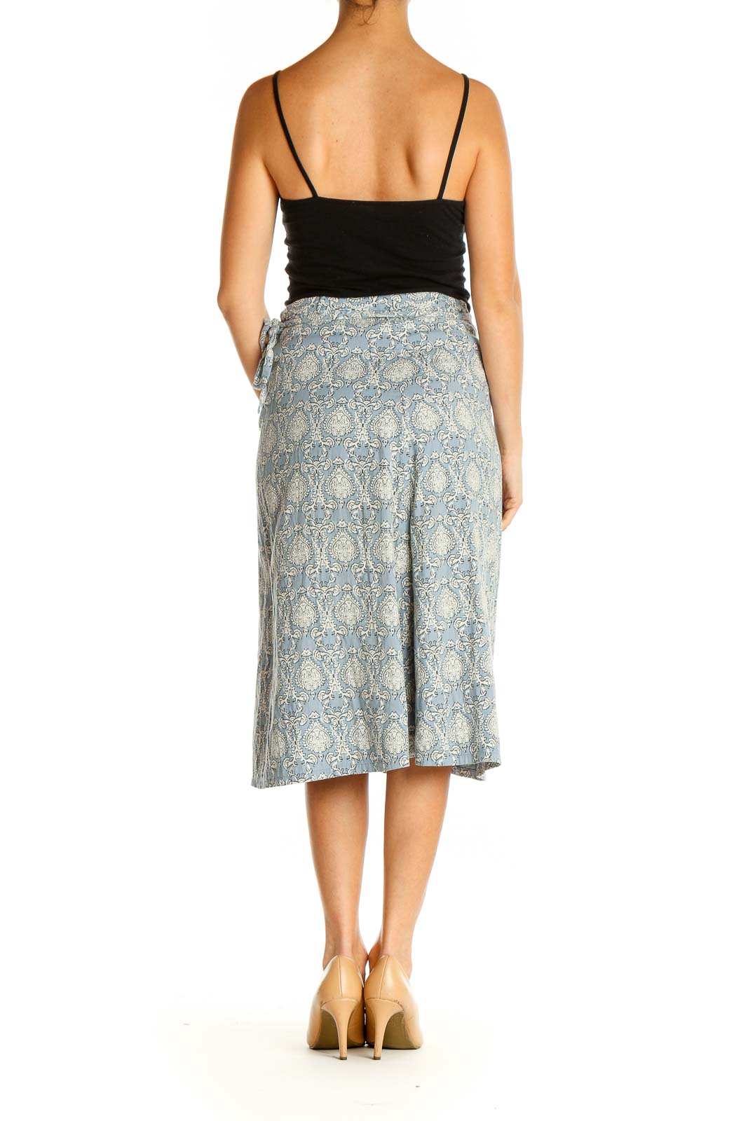 Blue Printed All Day Wear A-Line Skirt