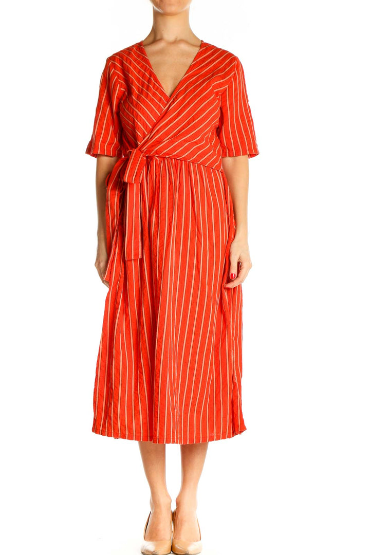 Red Striped Retro Fit & Flare Dress