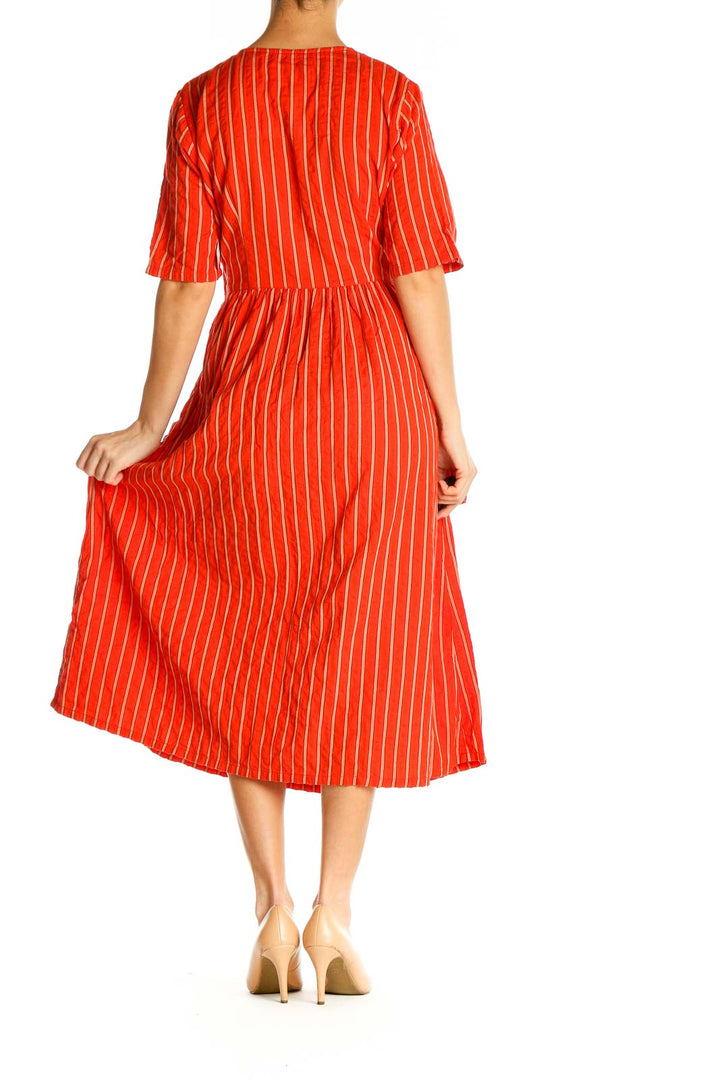 Red Striped Retro Fit & Flare Dress