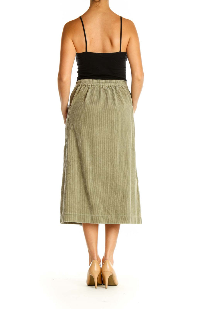 Brown Solid Holiday Flared Skirt