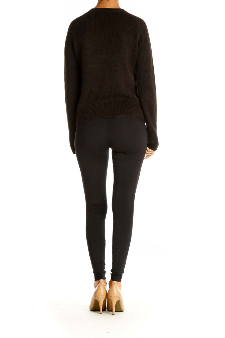 Black Solid All Day Wear Sweater