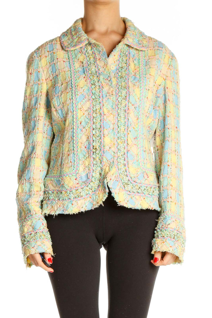 Multicolor Pastel Tweed Blazer