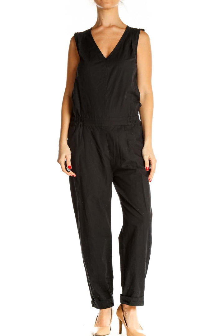 Black Solid Jumpsuit