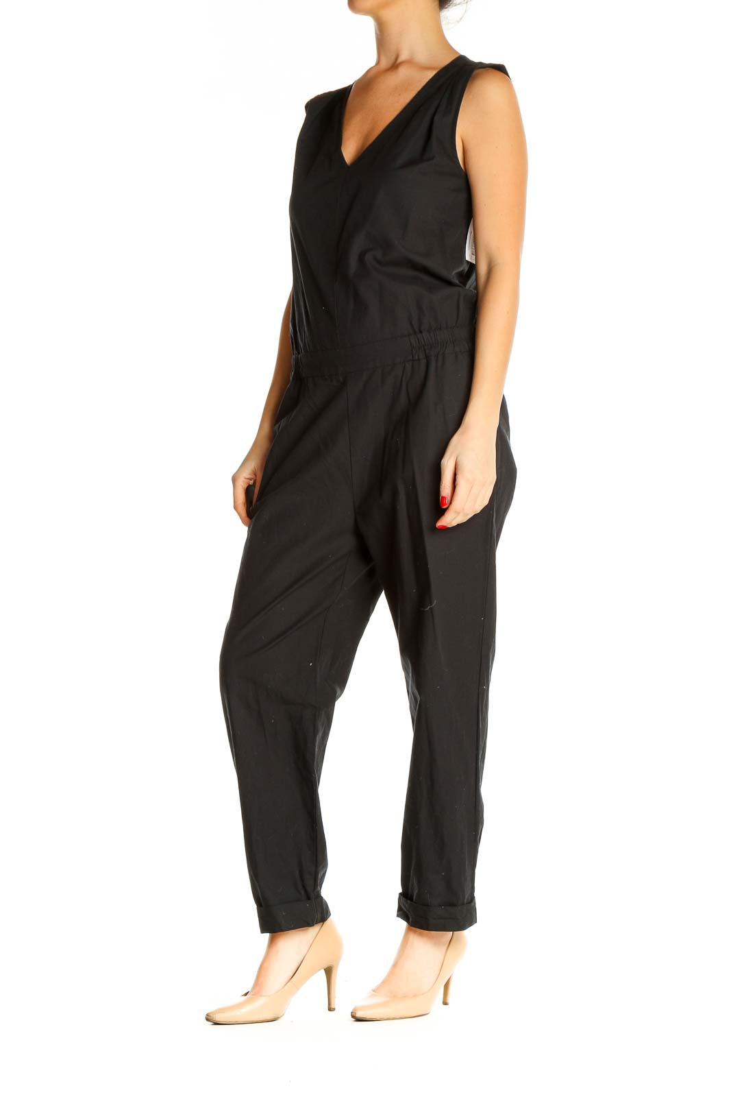 Black Solid Jumpsuit