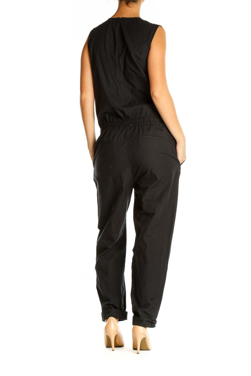 Black Solid Jumpsuit