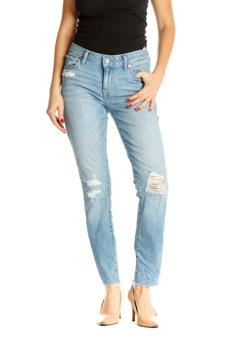 Blue Straight Leg Jeans