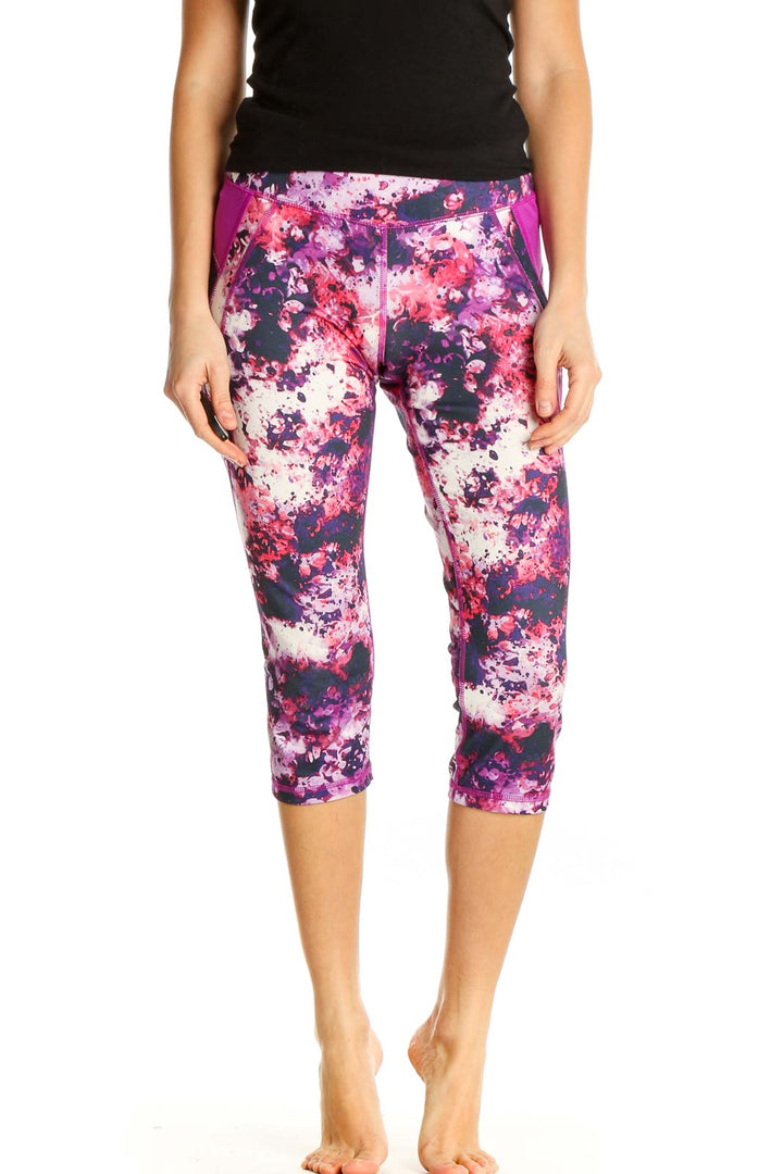 Purple Printed Activewear Leggings