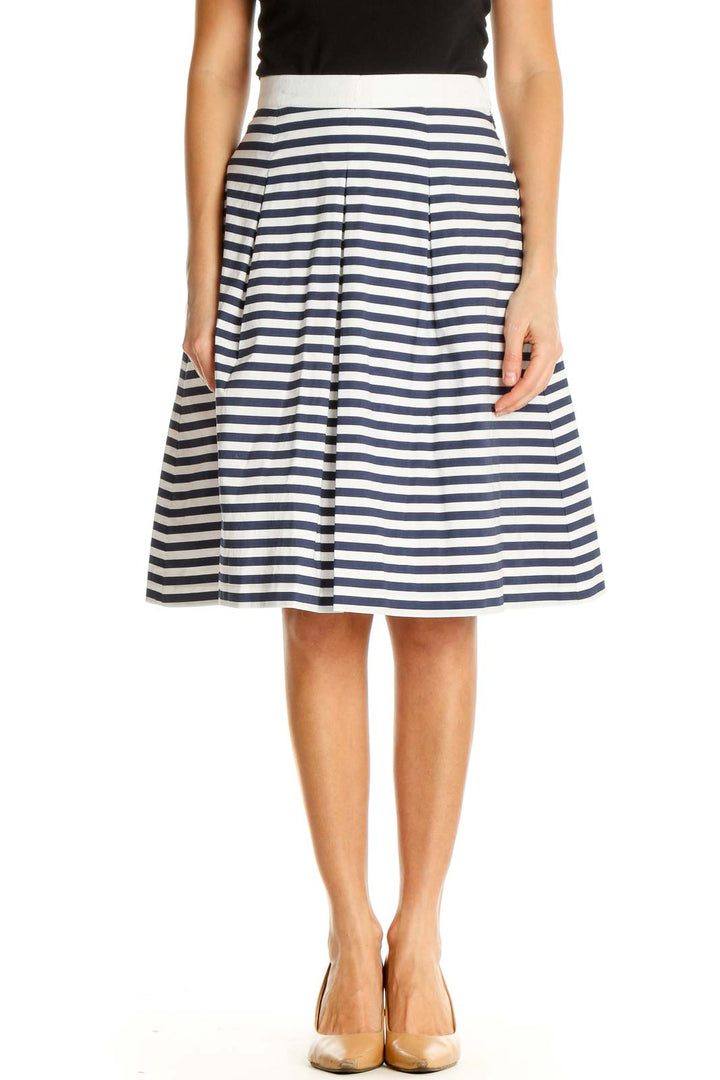 White Printed Brunch A-Line Skirt