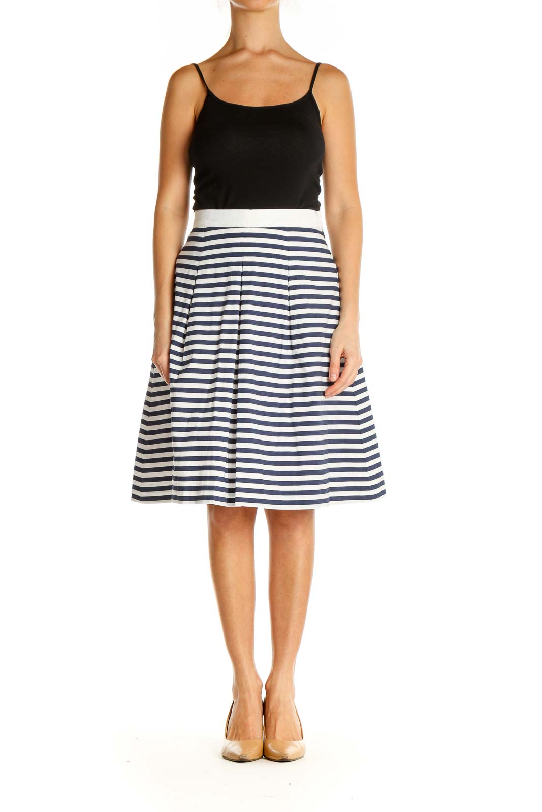 White Printed Brunch A-Line Skirt