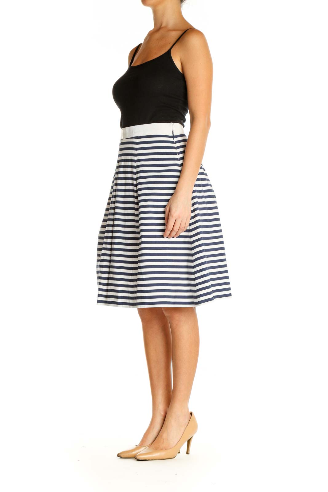 White Printed Brunch A-Line Skirt