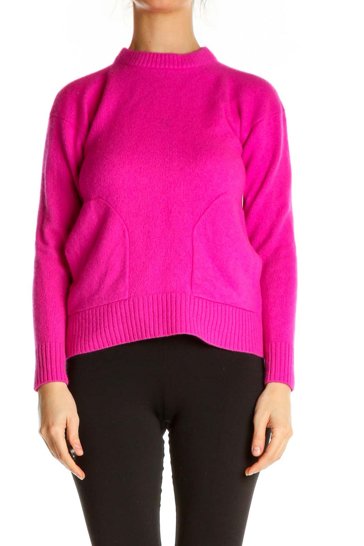 Pink Solid All Day Wear Sweater