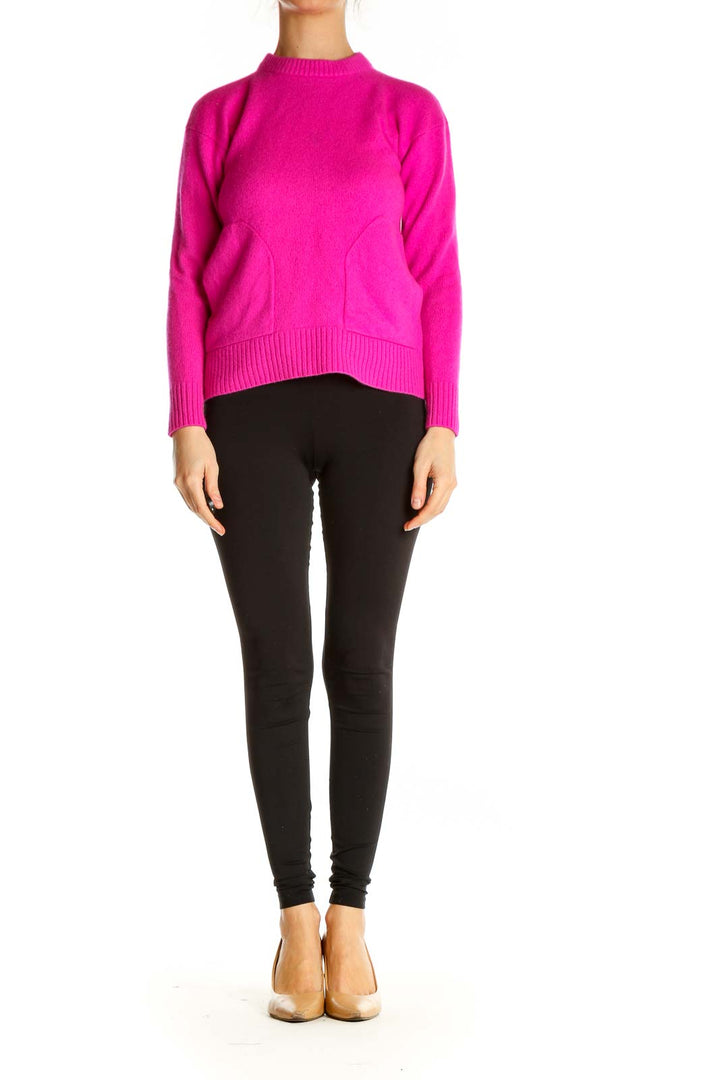 Pink Solid All Day Wear Sweater