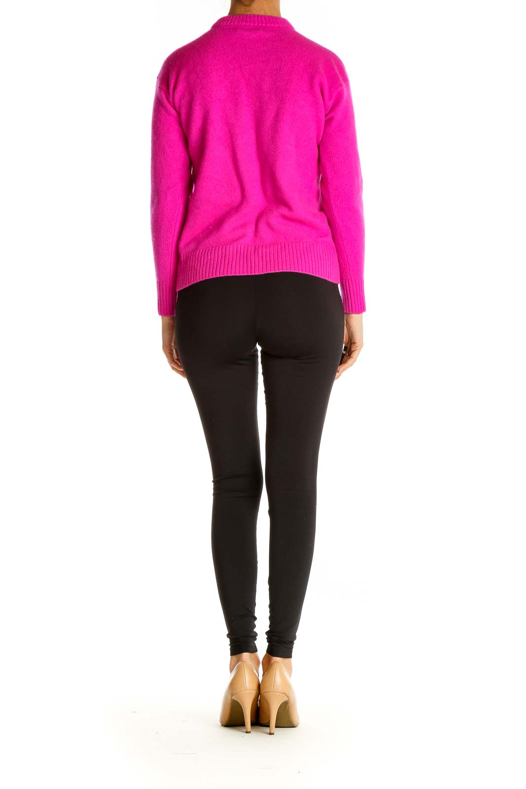 Pink Solid All Day Wear Sweater