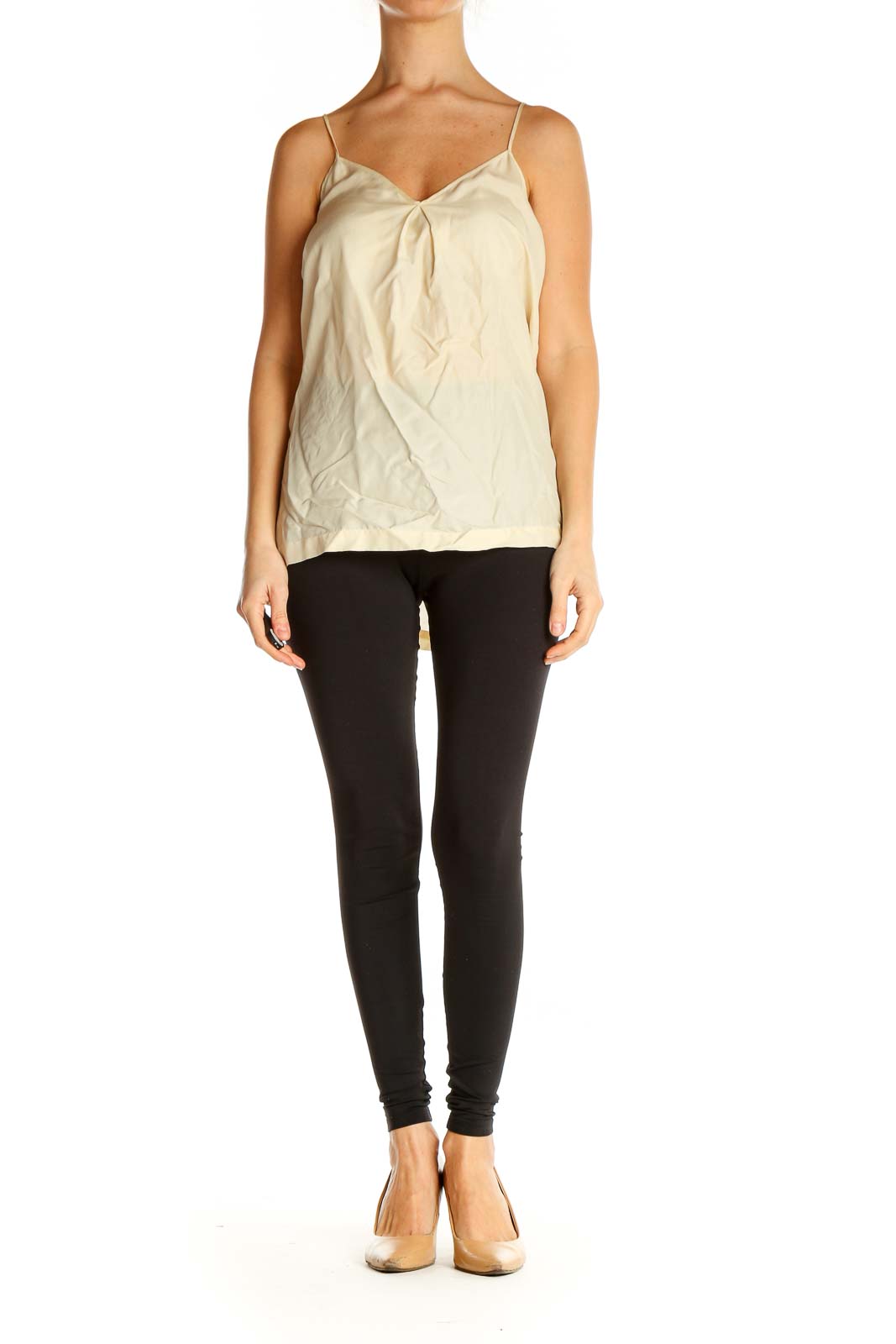 Beige Solid Chic Top