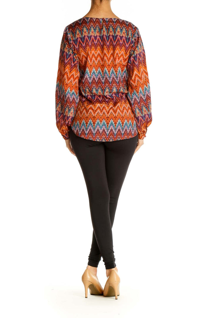 Orange Chevron All Day Wear Blouse