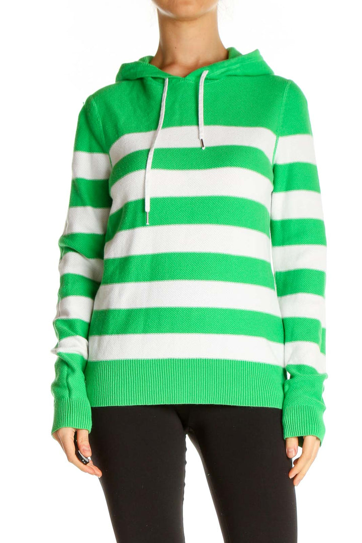 Green Striped All Day Wear Sweater