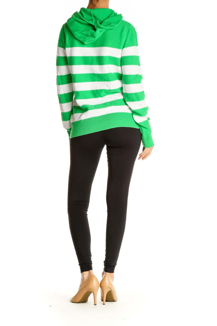 Green Striped All Day Wear Sweater