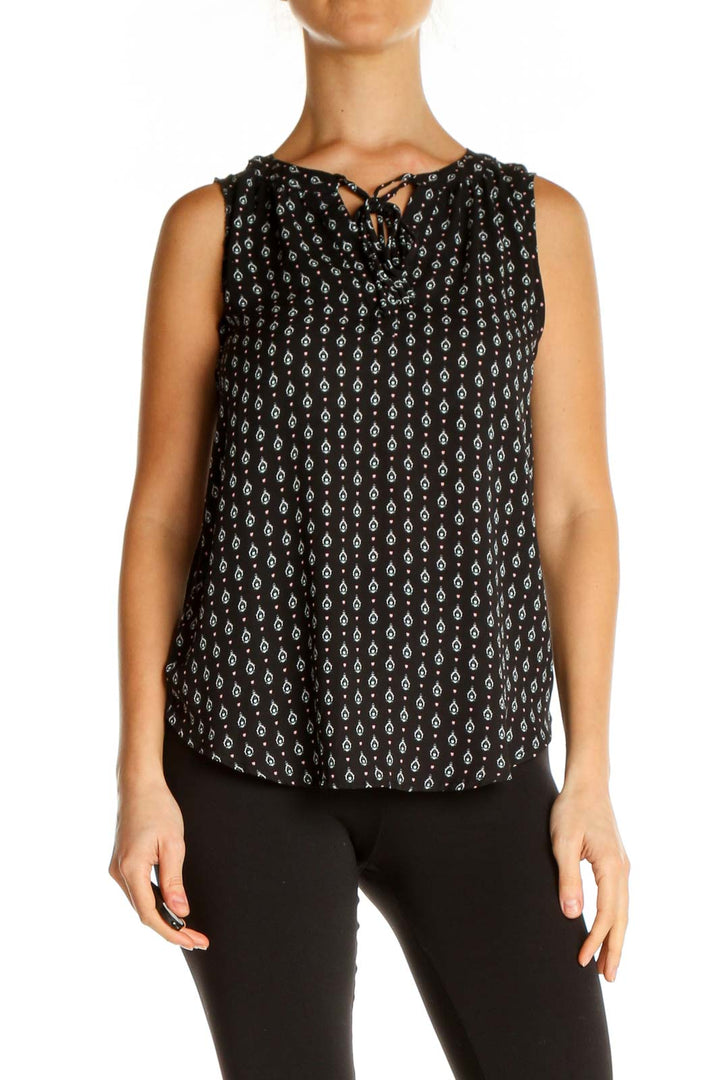 Black Printed Brunch Blouse