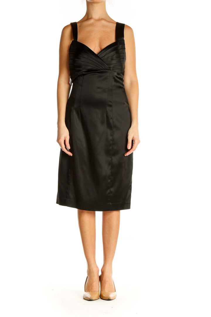 Black Solid Classic Sheath Dress