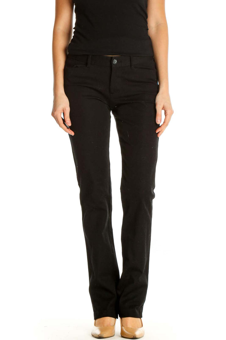 Black Solid Casual Trousers