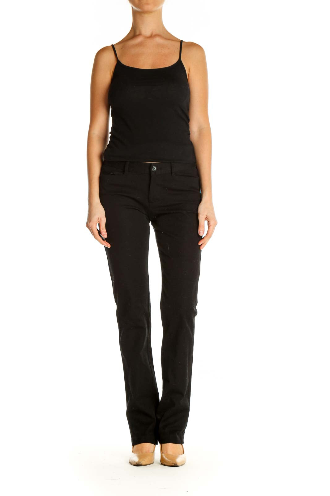 Black Solid Casual Trousers